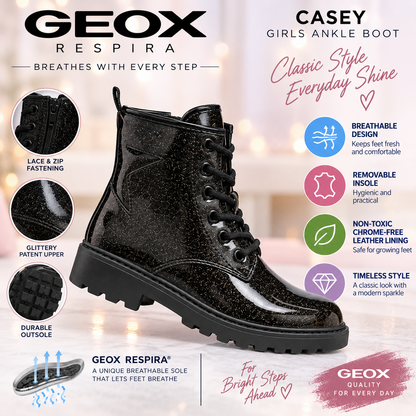 Geox Casey boot black sparkle