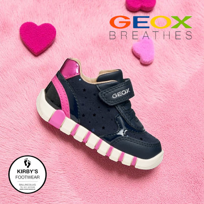 Geox Iupidoo velcro navy pink
