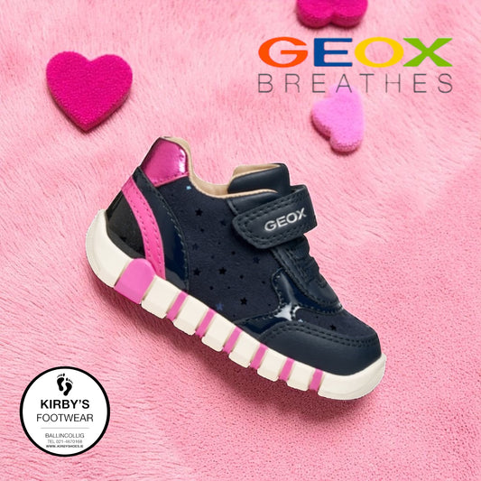 Geox Iupidoo velcro navy pink