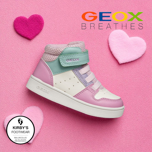 Geox high top trainers Eclyper white pink
