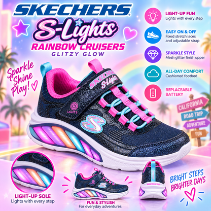 Skechers Rainbow Cruisers - Glitzy Glow navy multi lights - 303726LC