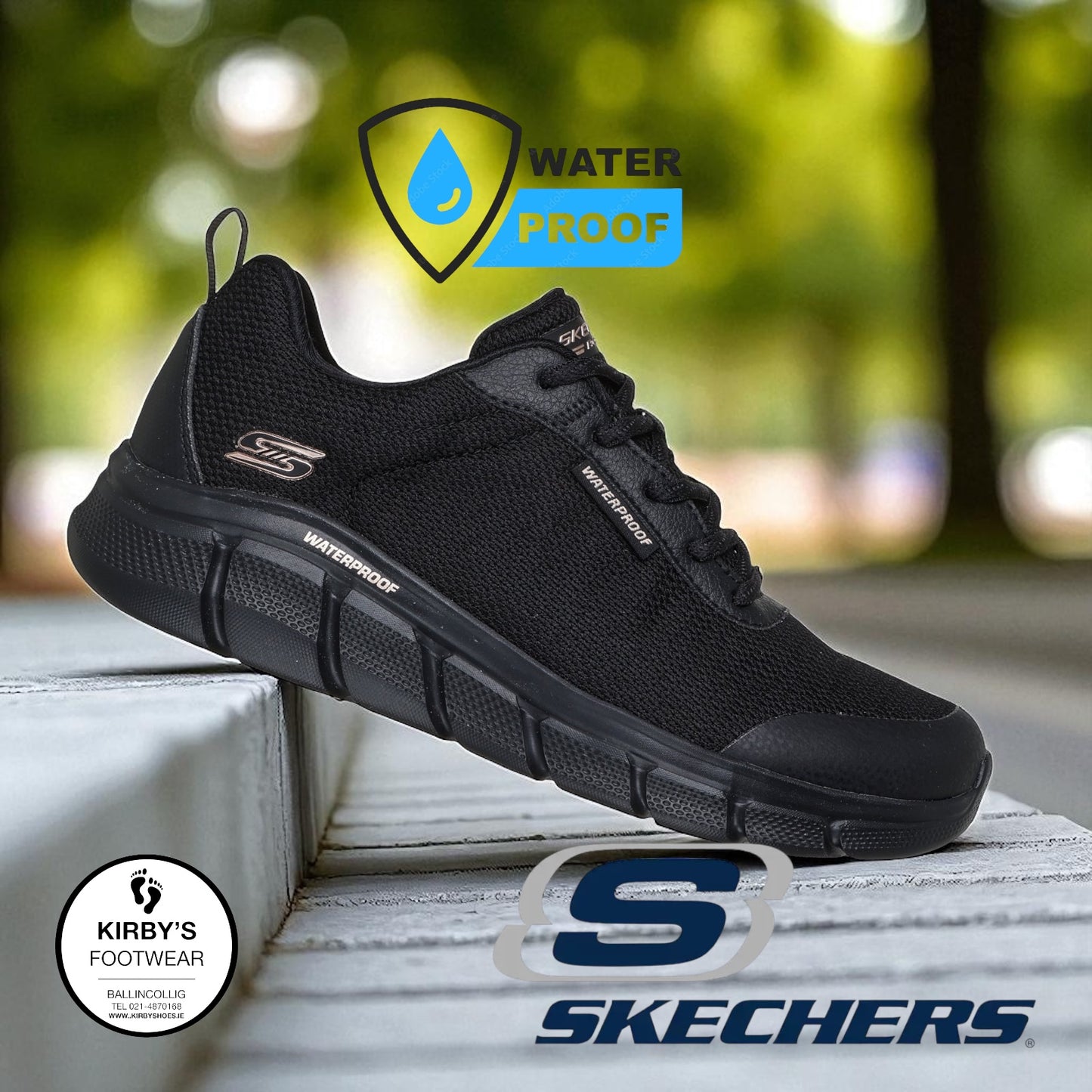 Skechers Waterproof Bobs flex - black