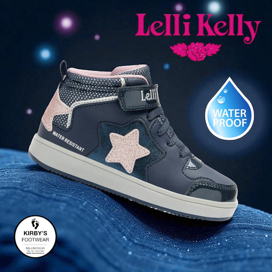 Lelli Kelly Rosa waterproof high top - navy pink