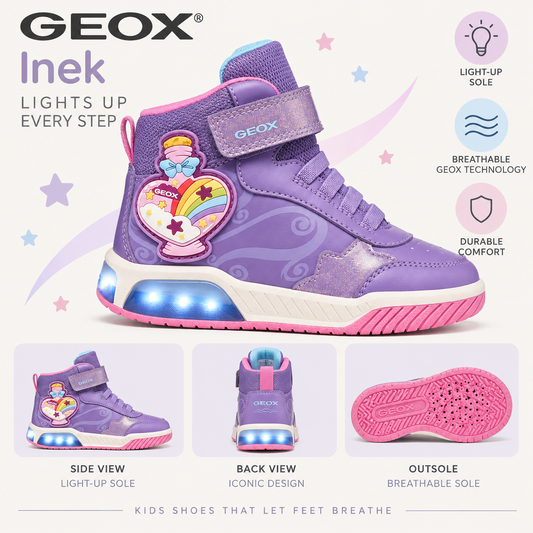 Geox high top lights Inek violet pink