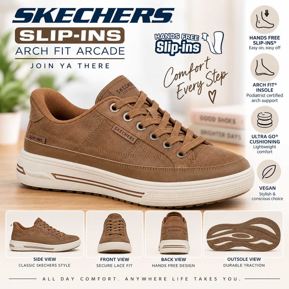 Skechers Slip-ins Arch Fit Arcade - Join Ya There - Whiskey - 183224