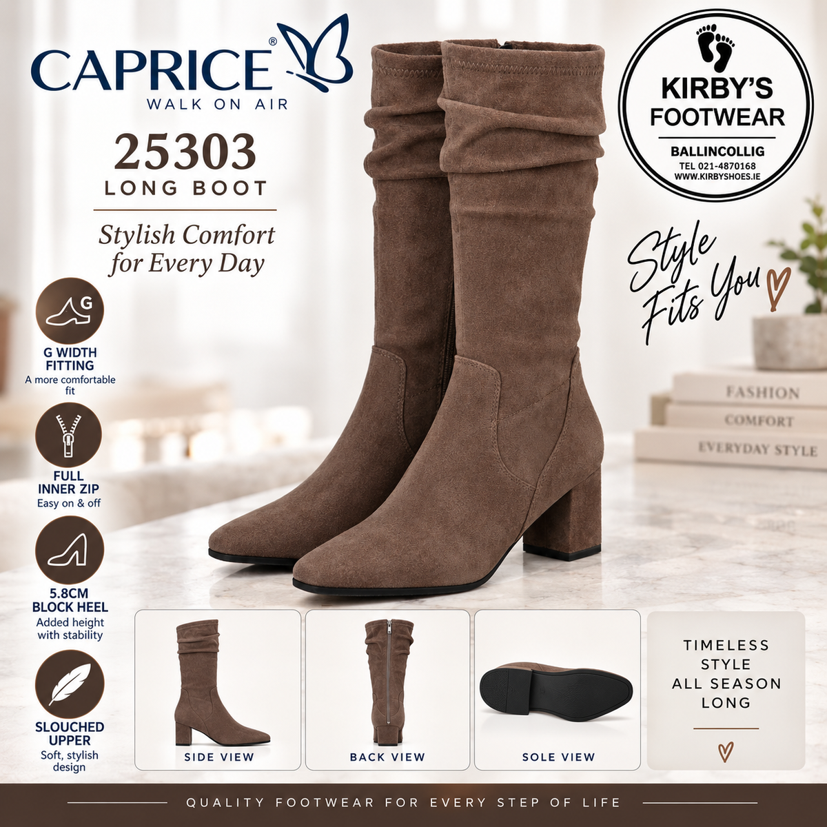 Caprice 25303 - Cafe Stretch Boot
