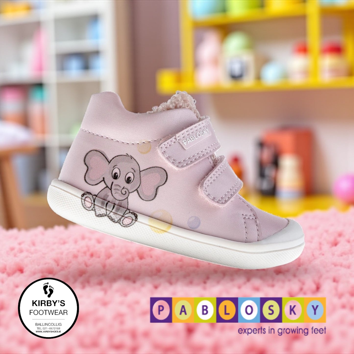 Pablosky velcro boot elephant pink - 061275