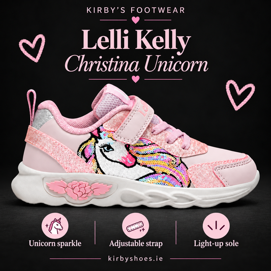 Lelli Kelly Christina Unicorn Light-Up Trainer - Pink