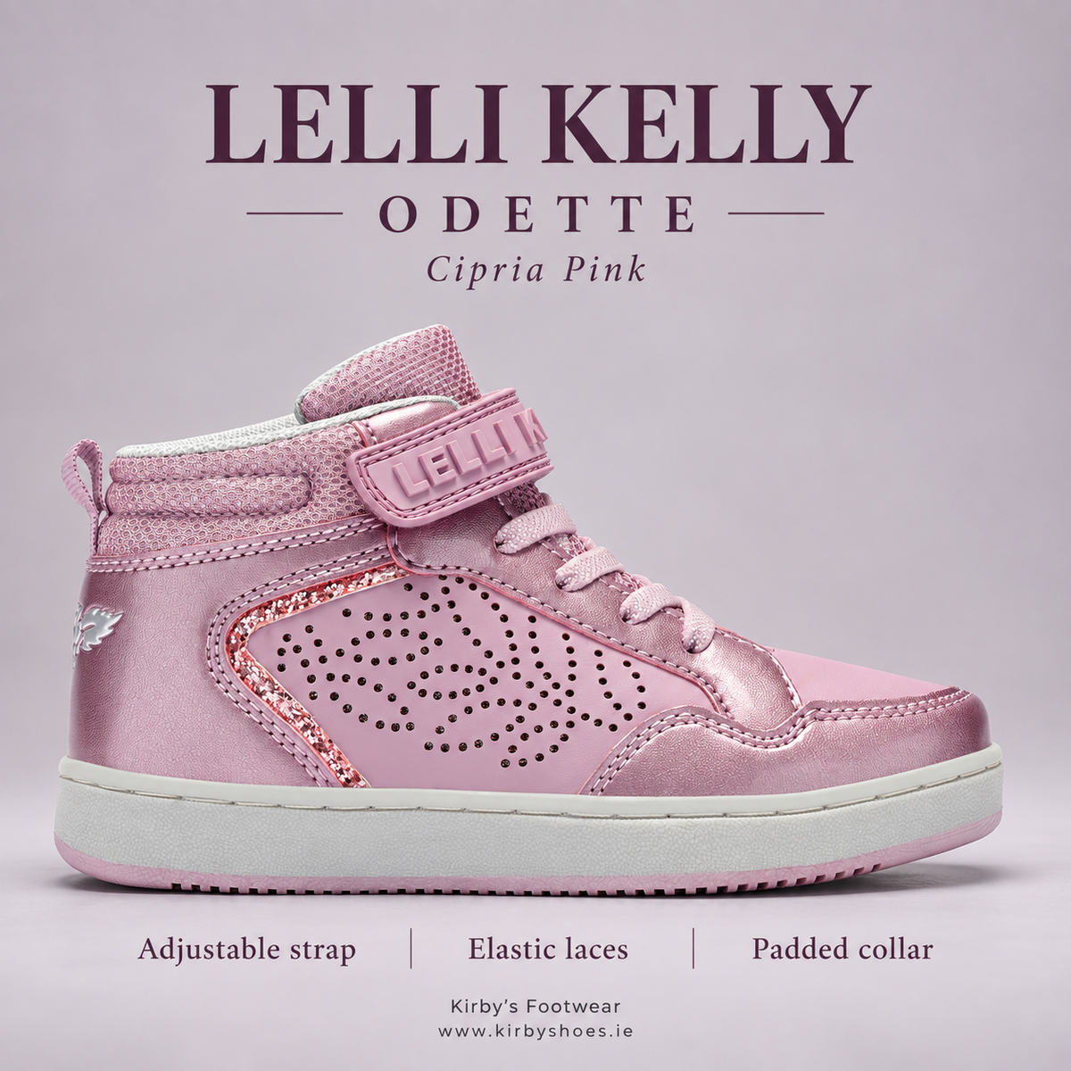 Lelli Kelly Odette Cipria Pink High-Top Trainers