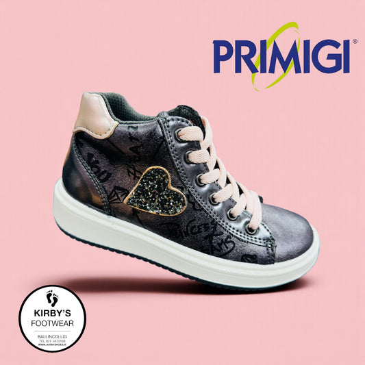 Primigi high top pewter white with side zip - 88740