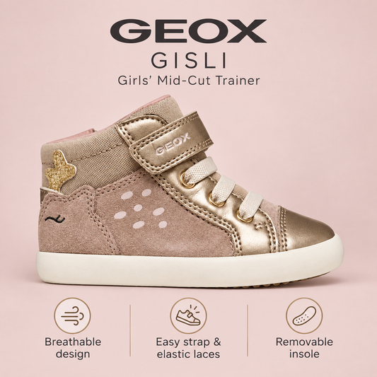 Geox Gisli Girls’ Gold High-Top Trainers
