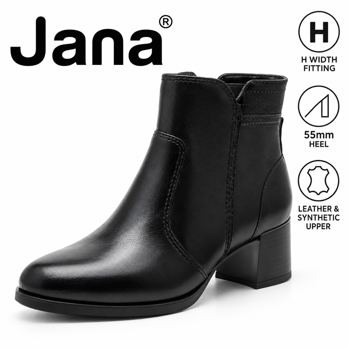 Jana 25764 Black H Fit Boot