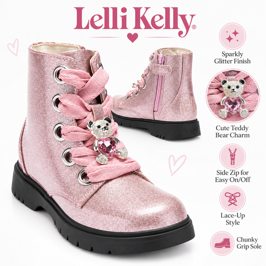 Lelli Kelly Orsetto Pink Glitter Girls Boot