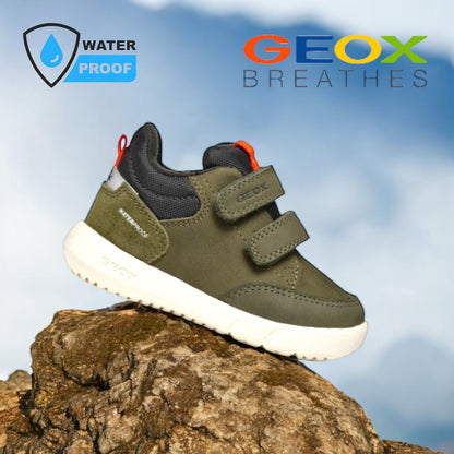 Geox Hyroo olive green velcro waterproof - Kirbys Footwear Ltd