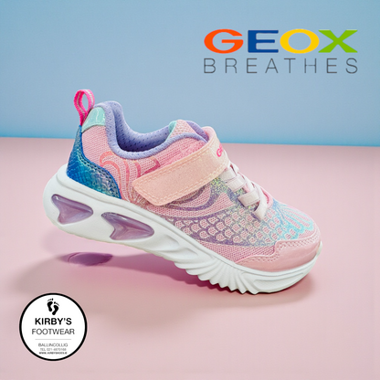 Geox Assister mermaid pink lights - Kirbys Footwear Ltd