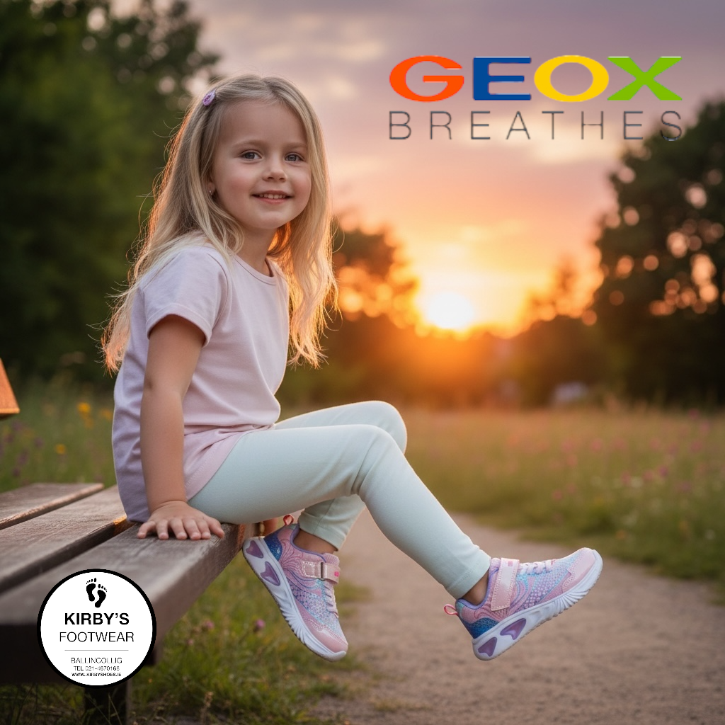 Geox Assister mermaid pink lights - Kirbys Footwear Ltd