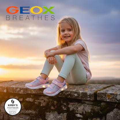 Geox Assister mermaid pink lights - Kirbys Footwear Ltd