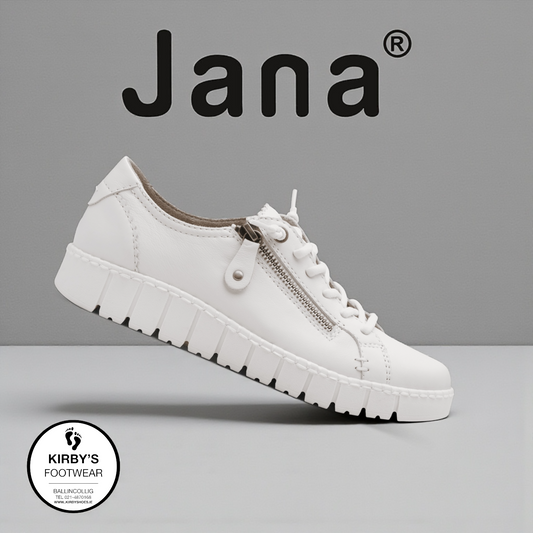 Jana 23704 white trainer - Kirbys Footwear Ltd