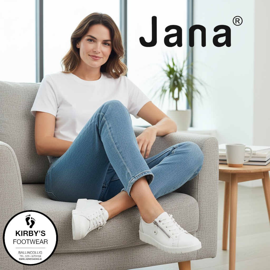 Jana 23704 white trainer - Kirbys Footwear Ltd