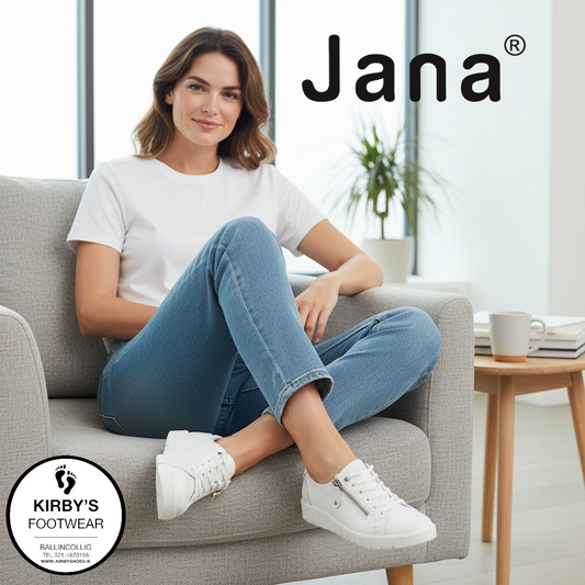Jana 23704 white trainer - Kirbys Footwear Ltd