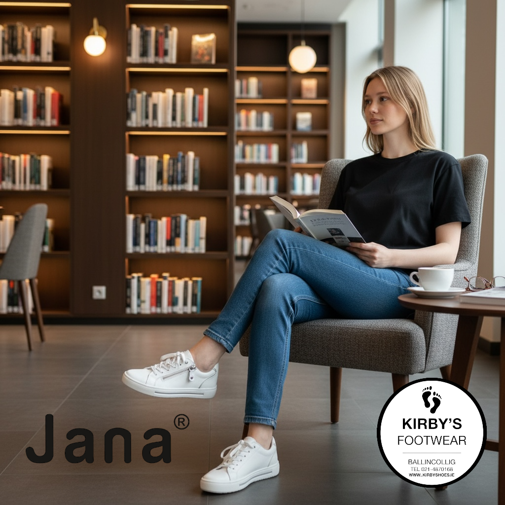 Jana trainer 23660 white silver - Kirbys Footwear Ltd