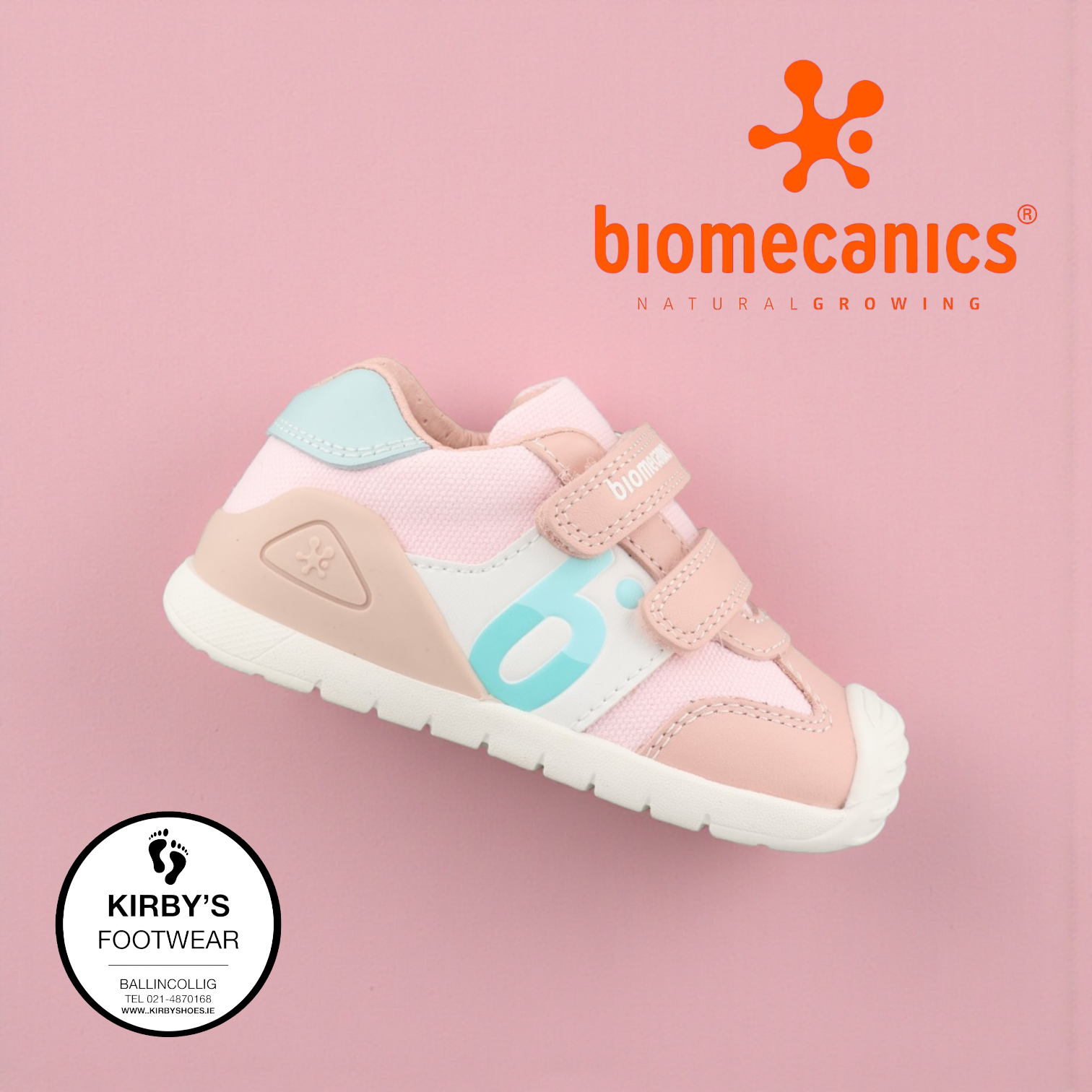 Biomecanics velcro pink 262121 - Kirbys Footwear Ltd