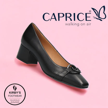 Caprice court black leather 22306