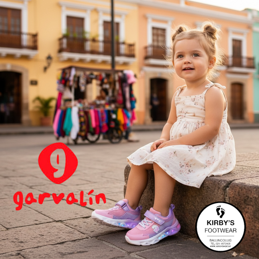 Garvalin pink trainer lights - 262725 - Kirbys Footwear Ltd
