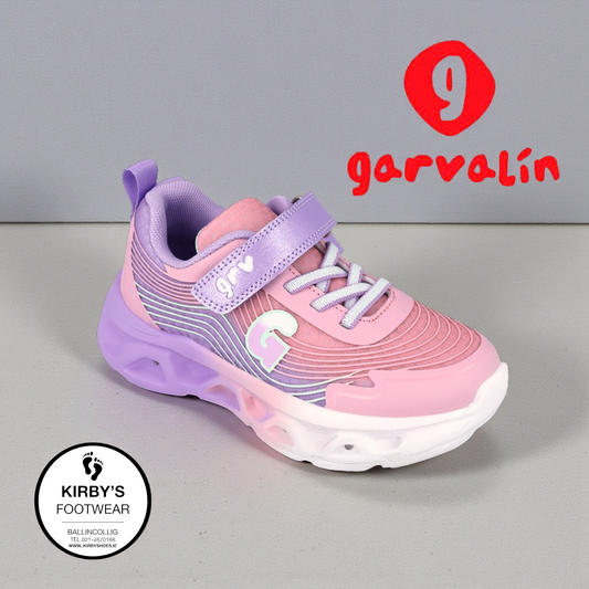 Garvalin pink trainer lights - 262725 - Kirbys Footwear Ltd