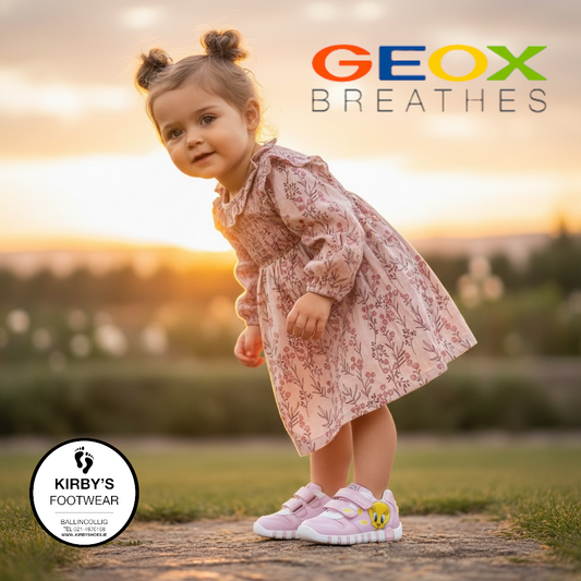 Geox Iupidoo velcro pink looney toons - Kirbys Footwear Ltd