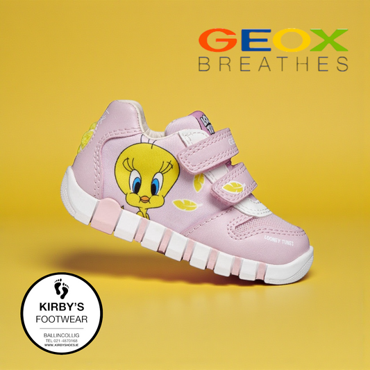 Geox Iupidoo velcro pink looney toons - Kirbys Footwear Ltd