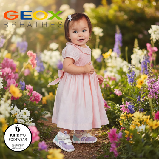 Geox Iupidoo velcro lavender white - Kirbys Footwear Ltd