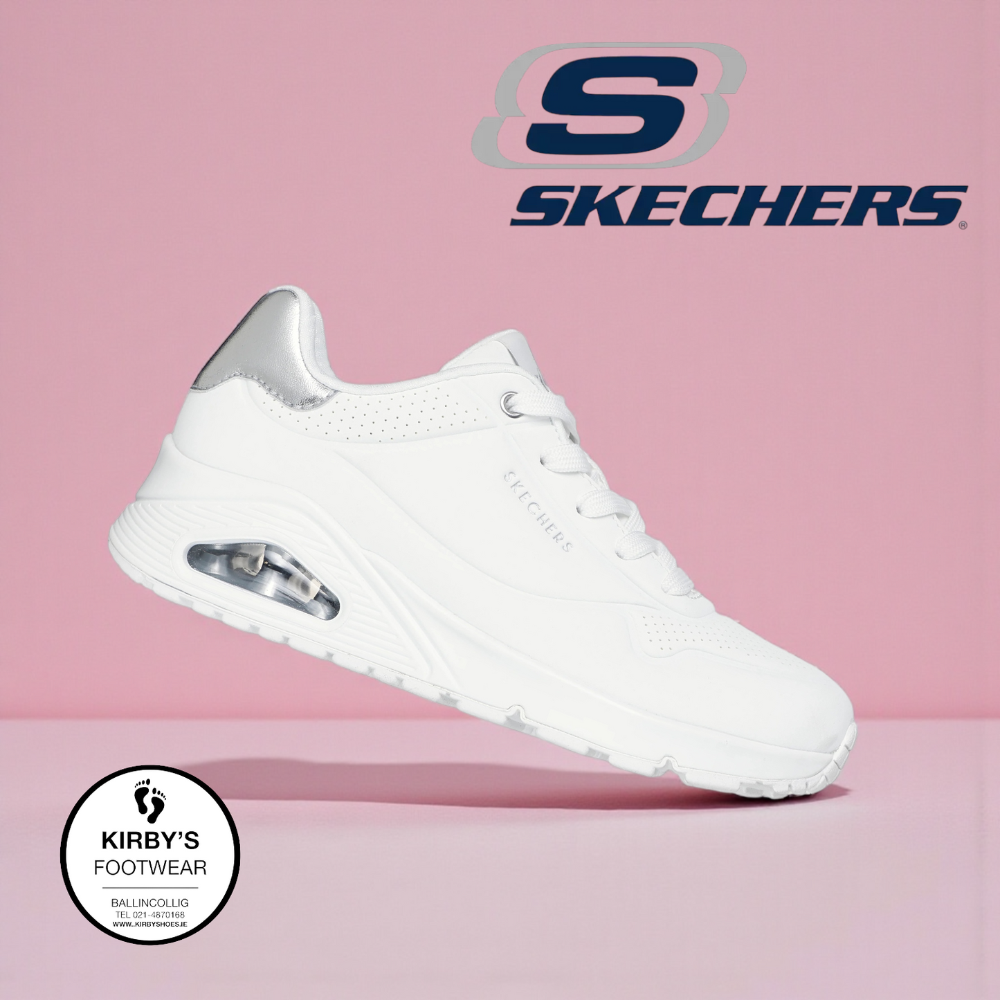 Skechers Uno - Golden air - white silver - Kirbys Footwear Ltd