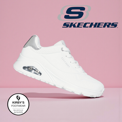Skechers Uno - Golden air - white silver - Kirbys Footwear Ltd