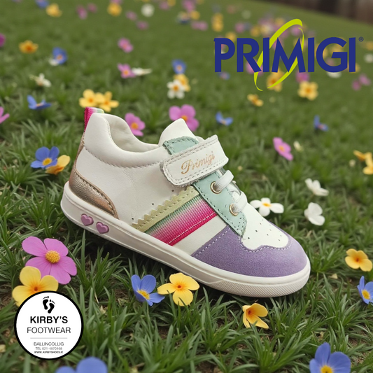 Primigi velcro trainer white multi - 1403211 - Kirbys Footwear Ltd