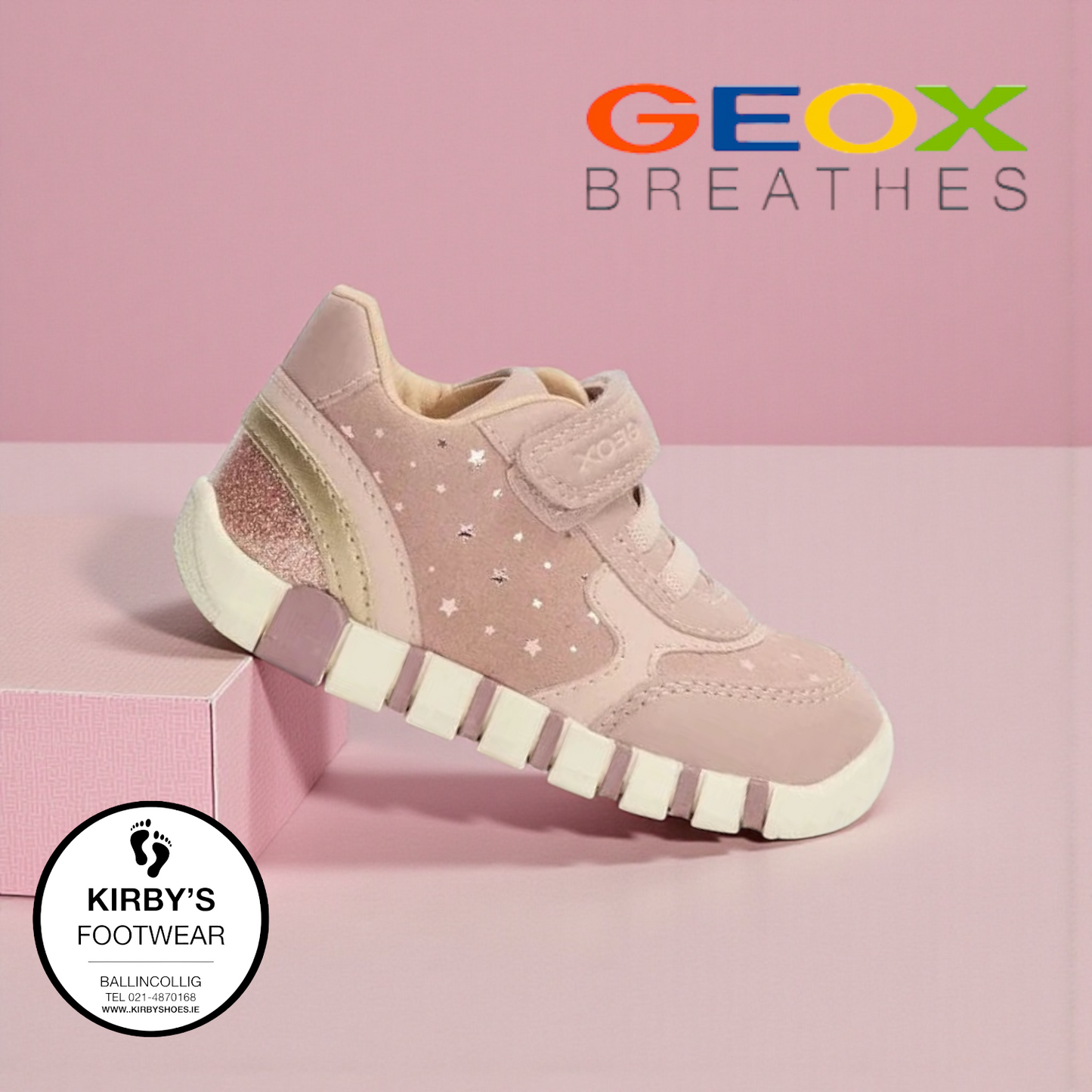 Geox Iupidoo velcro pink - Kirbys Footwear Ltd