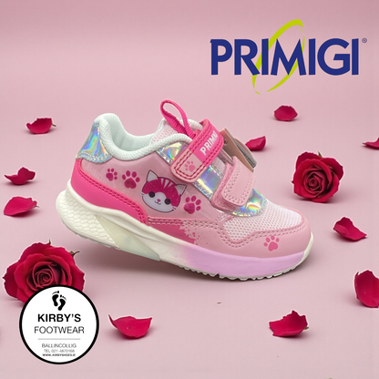 Primigi velcro trainer lights pink - 14540 - Kirbys Footwear Ltd