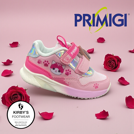 Primigi velcro trainer lights pink - 14540 - Kirbys Footwear Ltd