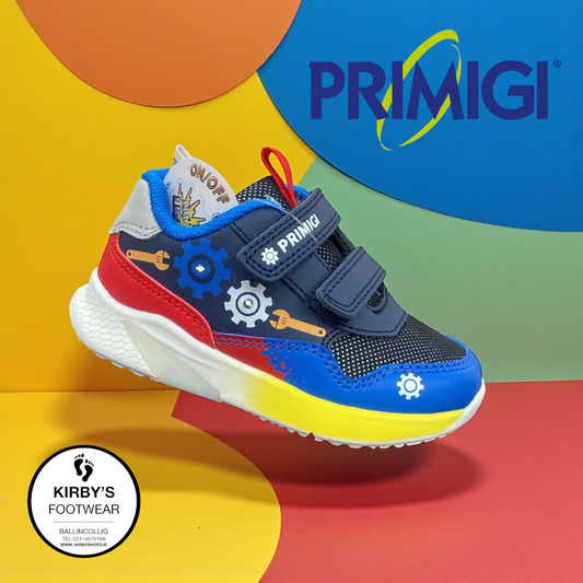 Primigi velcro trainer lights navy - 14540 - Kirbys Footwear Ltd