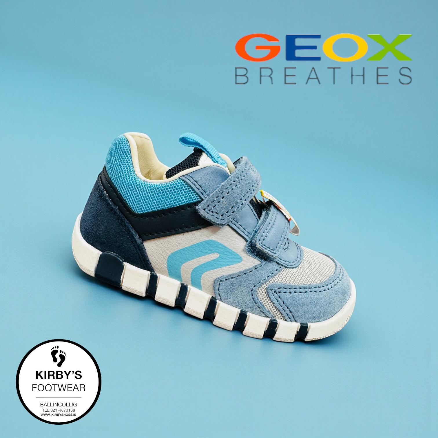 Geox Iupidoo velcro sky grey - Kirbys Footwear Ltd