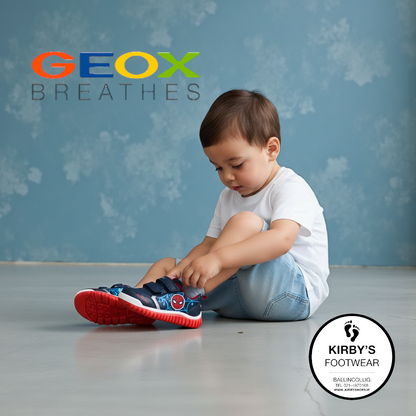 Geox Spiderman trainers lights lightyloo - Kirbys Footwear Ltd