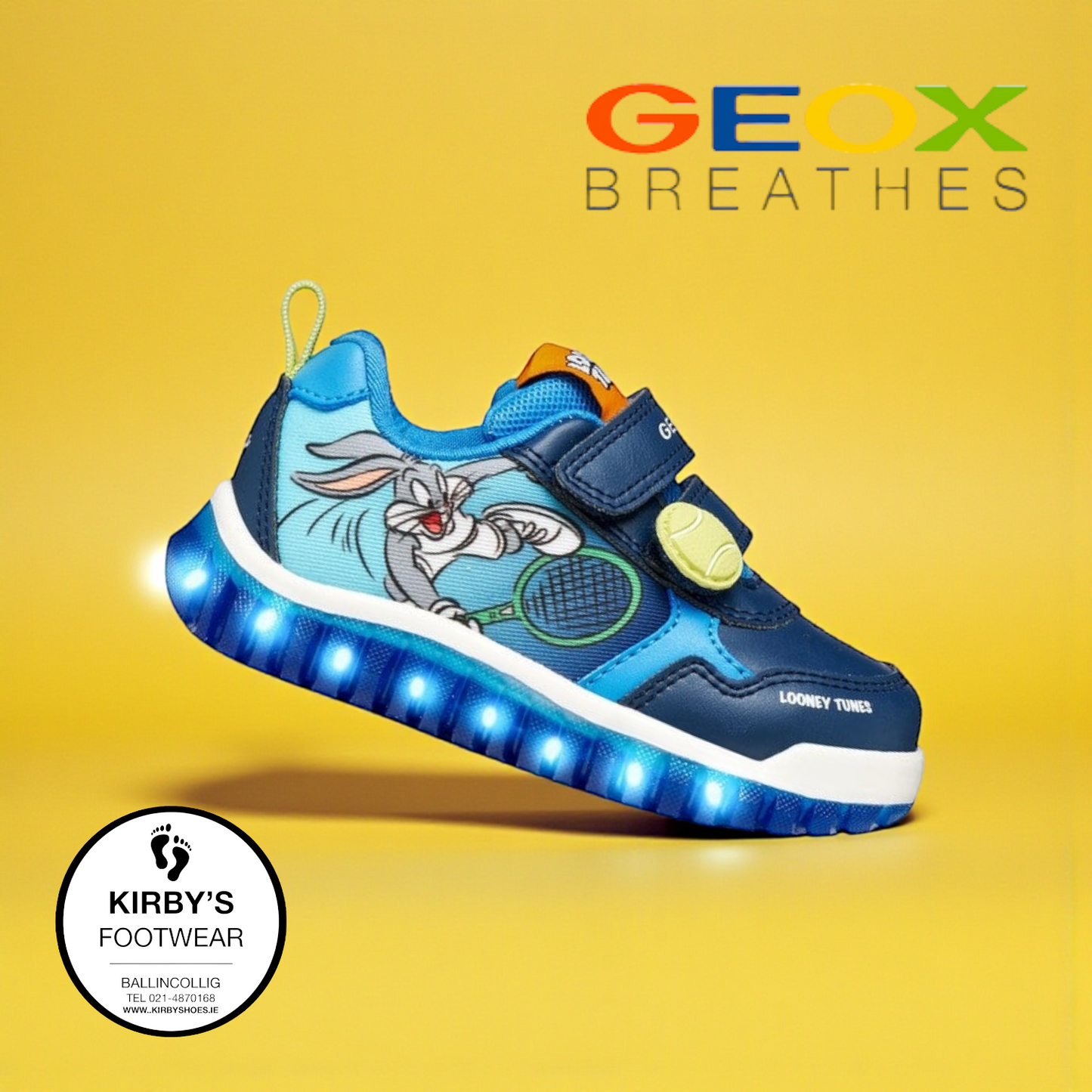 Geox Bugs Bunny  trainers lights lightyloo - Kirbys Footwear Ltd