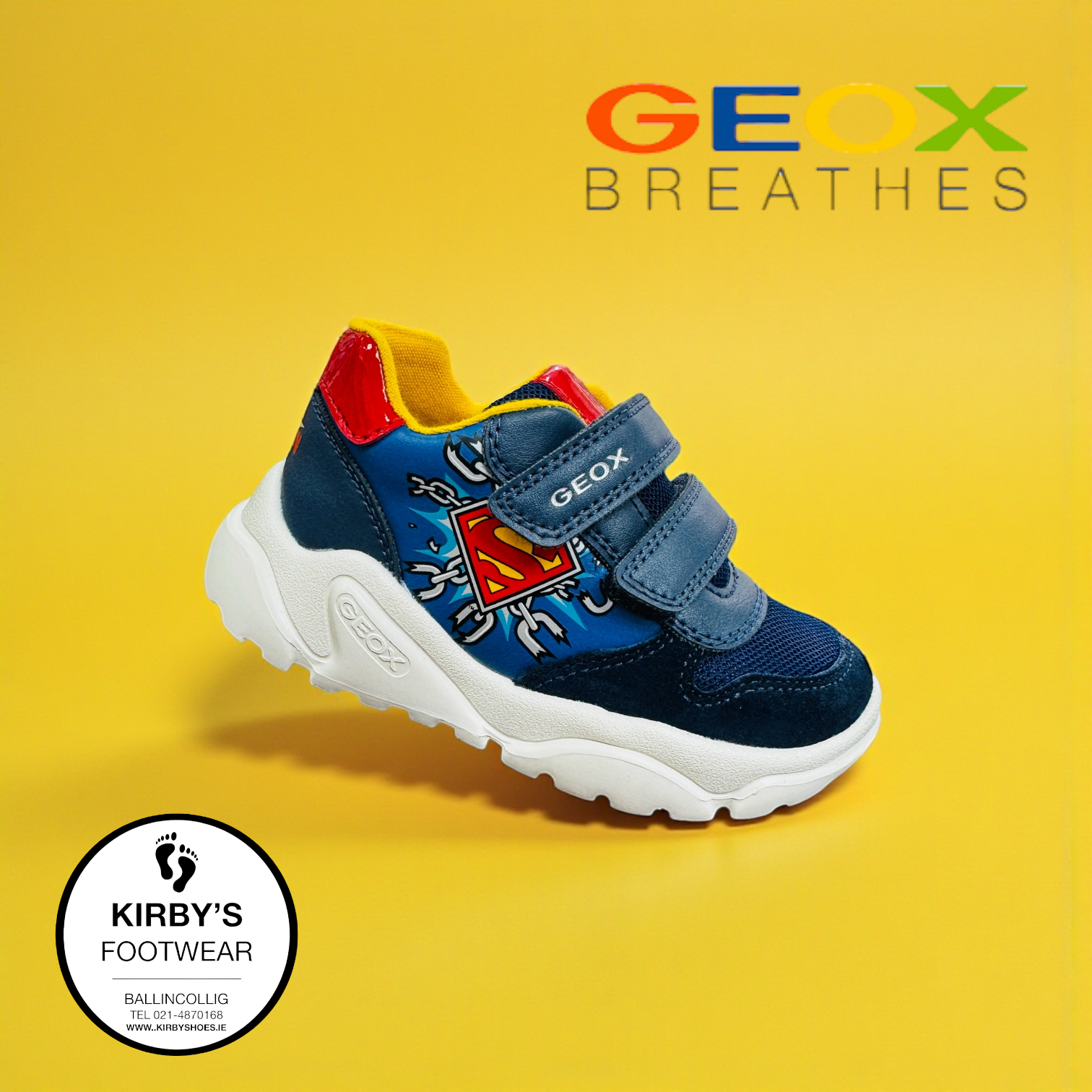 Geox CiufCiuf velcro Superman navy - Kirbys Footwear Ltd