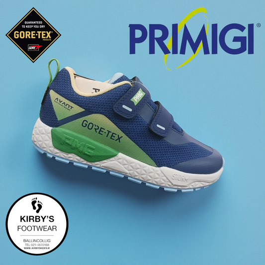 Primigi goretex trainer navy green -  waterproof - 1431133 - Kirbys Footwear Ltd