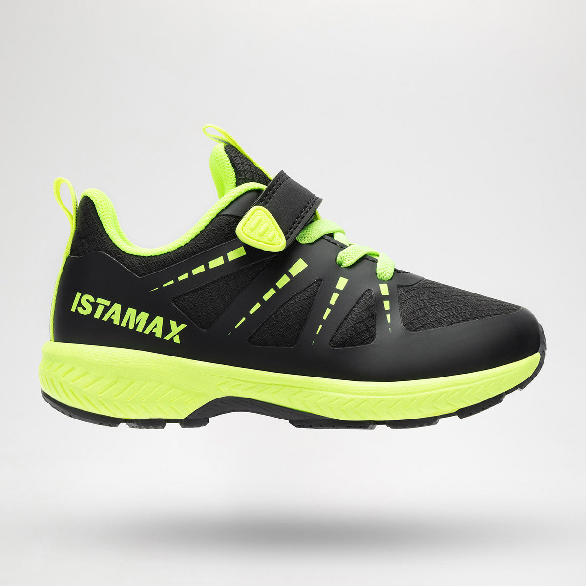 Istamax boys' trainer IMAA3805 in black/fluo yellow – side view