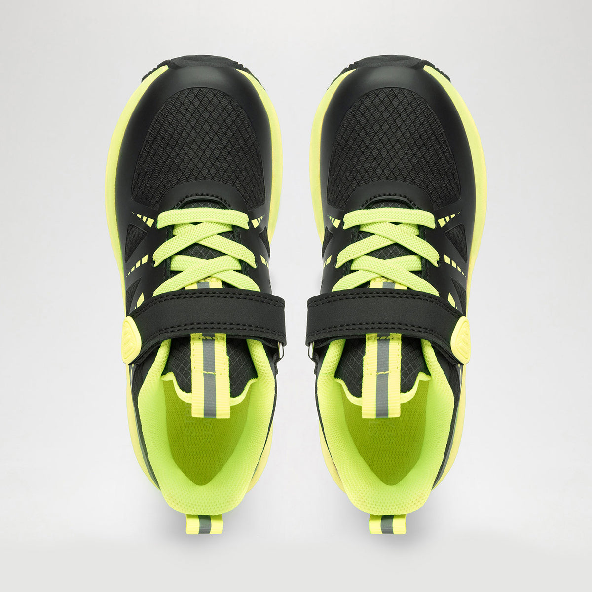 Istamax boys' trainer IMAA3805 in black/fluo yellow – top view of the pair