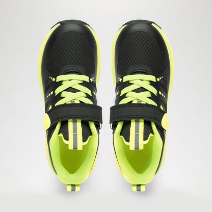 Istamax boys' trainer IMAA3805 in black/fluo yellow – top view of the pair
