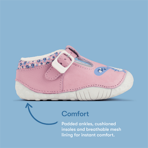 Start-Rite little paws pink pre walker – side view