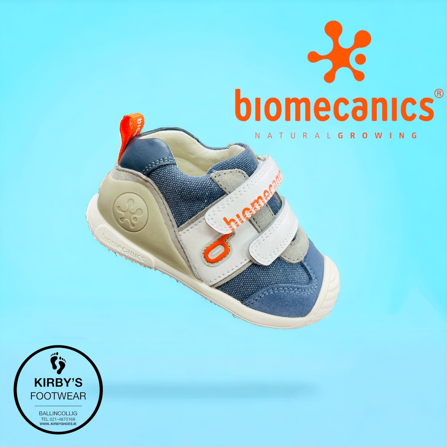 Biomecanics leather velcro navy orange white 242131