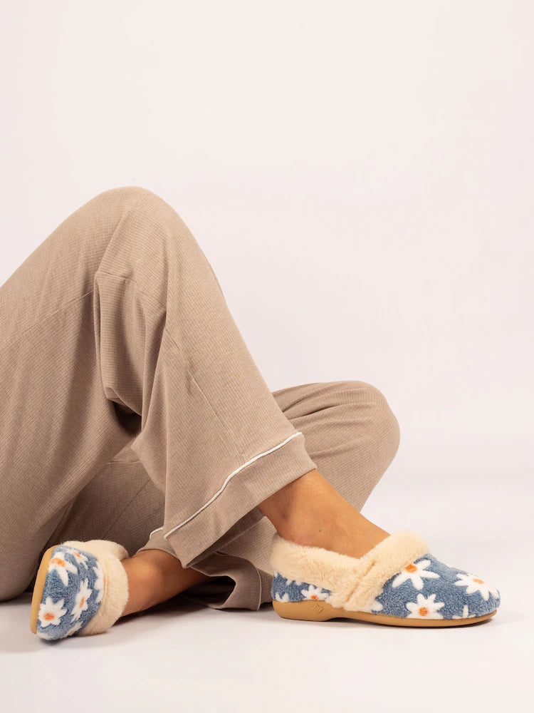 Lunar Daisy slipper blue - Kirbys Footwear Ltd
